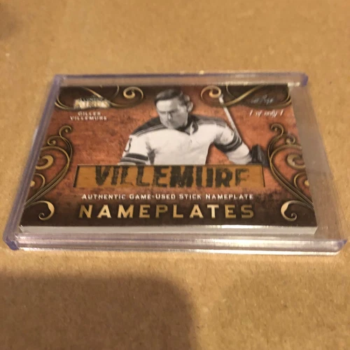 2017 LEAF LUMBER KINGS GILLES VILLEMURE GAME USED  NAMEPLATE #1/1