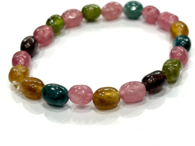 Tourmaline Multi Stone Oval 7x9mm Smooth Gemstone Beads 7 Inch 1 Bracelet