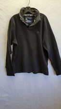 American Eagle Classic Fit Black 1/4 Button Cotton Mock Neck Sweater Men's XL