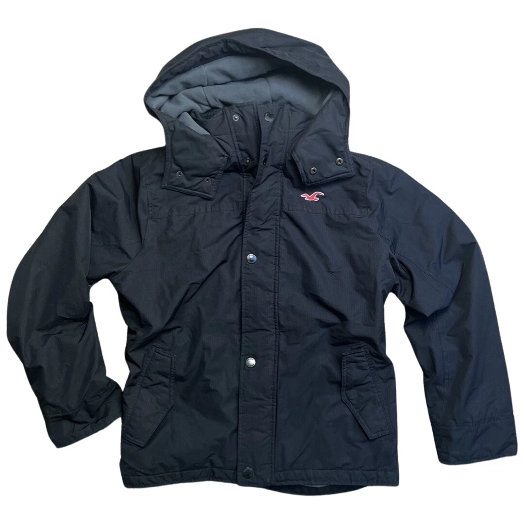 hollister black winter coat