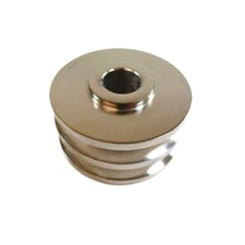 Ford SBC BBC Chevy 305 350 Chrome Steel Alternator Pulley Double 2 Groove GM