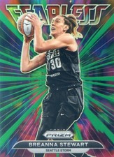 2022 Panini Prizm WNBA BREANNA STEWART #13 FEARLESS GREEN PRIZM STORM LIBERTY
