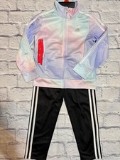 ADIDAS KIDS 2 PIECE SET JACKET AND PANTS GIRLS AG3048 AL21 PINK/BLACK 6 NWT