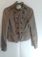 Papaya Women's Button-down Coat Jacket Size Small Brown Flaw Missing Botton