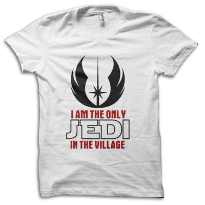 Lustiges Sci-Fi Star Wars inspiriertes T-Shirt Jedi ''Die einzigen Jedi im Dorf'' M5647