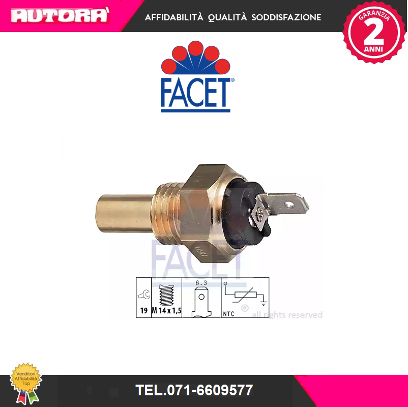 Sensore Temperatura Aria Aspirata Facet 10.4001 - Ricambio Auto Originale - Foto 3