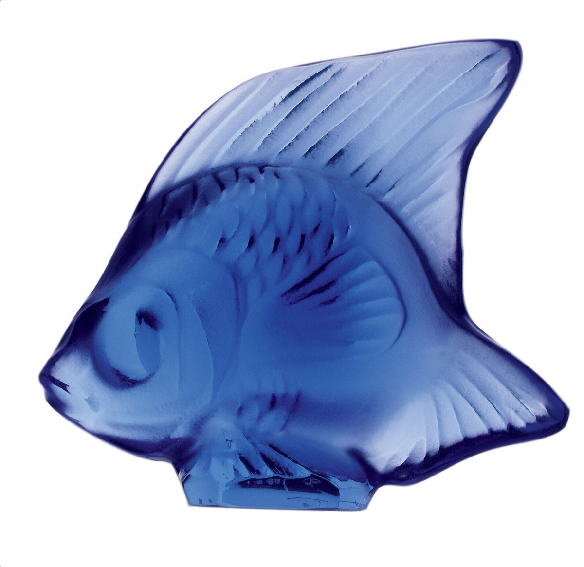 LALIQUE CRYSTAL SAPPHIRE BLUE FISH #3000300 BRAND NIB WATER FRENCH