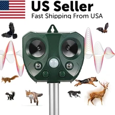 Animal Repeller Ultrasonic Solar Power Outdoor Pest Cat Mice Deer Motion Sensor