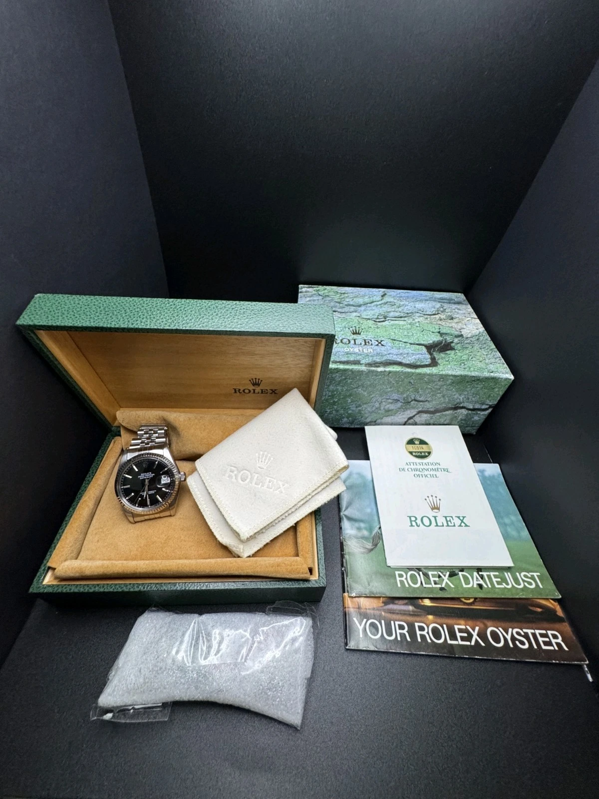 Rolex Datejust 36mm Black Dial  Box And Papers Jubilee Bracelet