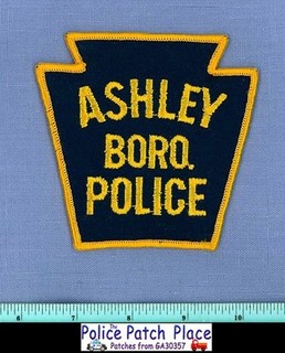 ASHLEY BOROUGH (Old Vintage) PENNSYLVANIA Police Patch KEYSTONE SHAPE