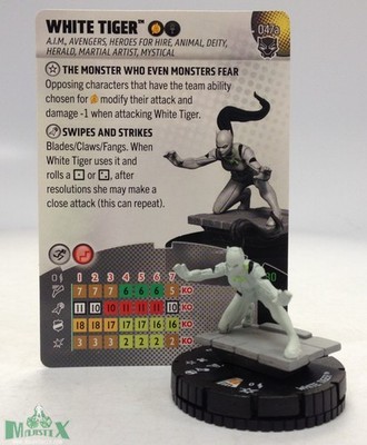 Heroclix Black Panther set White Tiger #047a Super Rare figure w/card!