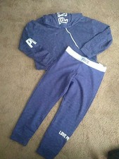 Victoria Secret PINk purple Logo Hoodie  Gym Pant Set Large L Vintage 2017