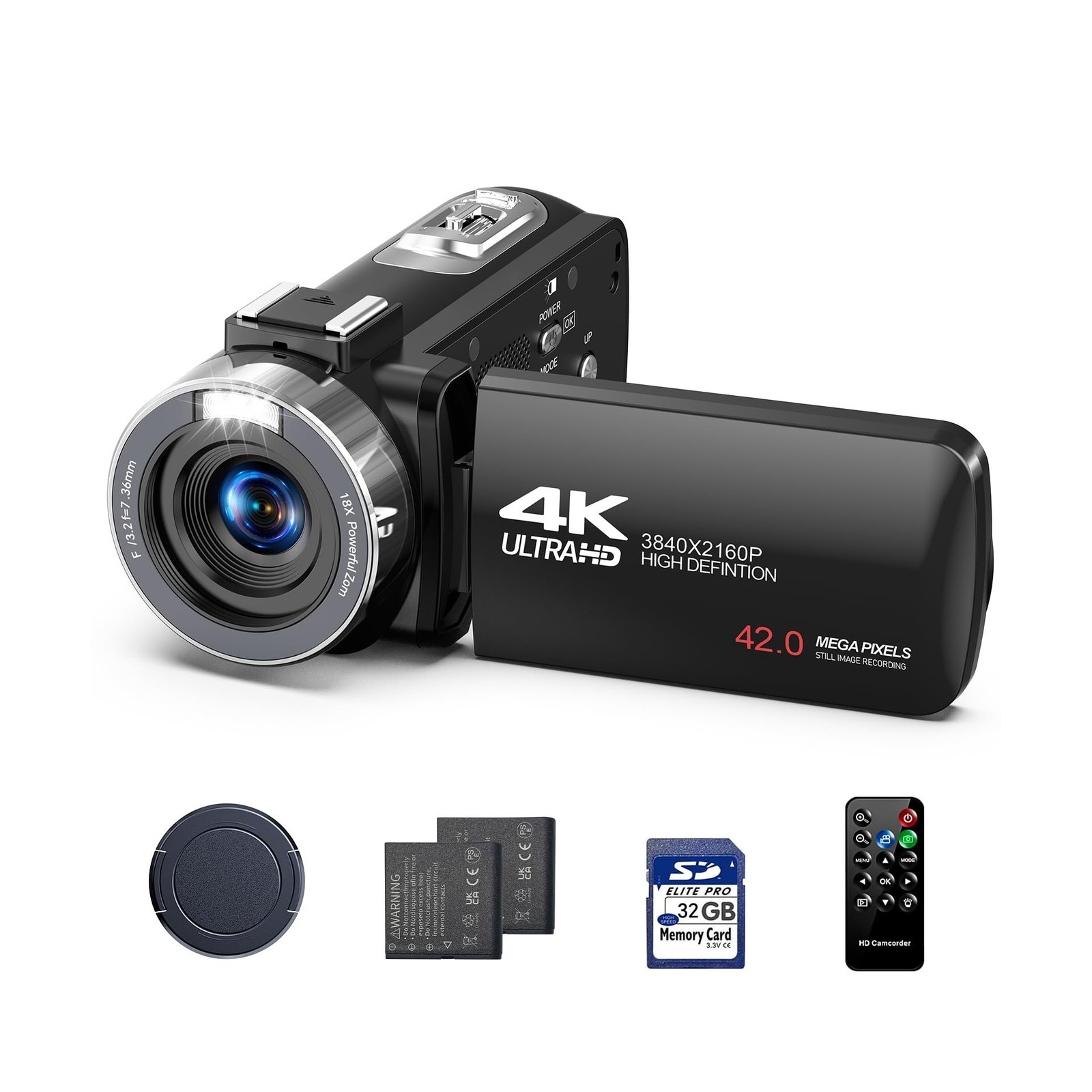 FIREFOTO AC13BA 4K Camcorder - 4K Video, 42MP Photos, Vlog