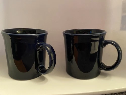2 JAVA MUG CUPS cobalt blue NEW HOMER LAUGHLIN FIESTA 12 OZ