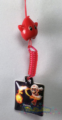 Fire Mario & Red Luma - Super Mario Galaxy Mascot Strap & Screen Cleaner Charm