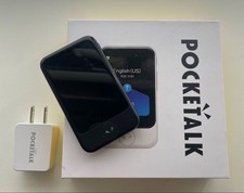 POCKETALK S Translator Black Wi-Fi Model Tested with Box Used From Japan PTSGK