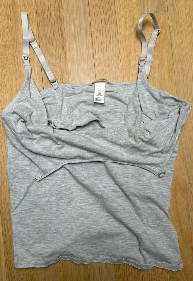 Top de lactancia de maternidad H&M para mujer mamá/maternidad negro y gris talla L Foto 4 de 4