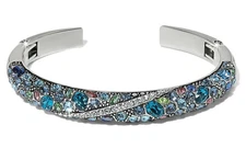 Brighton💎Trust Your Journey Silver Blues Crystal Bangle Bracelet BRAND NEW TAG
