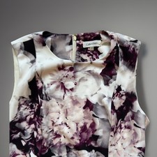 Calvin Klein Floral Bodycon Sheath Dress Purple White Black Women’s Size 6