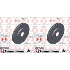 2x ZIMMERMANN 325mm BREMSSCHEIBEN VORNE passend für HYUNDAI TUCSON KIA EV6 SPORT