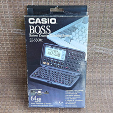 Vintage Casio B.O.S.S. SF-5300x Business Organizer 64KB B/W LCD Box Manuals