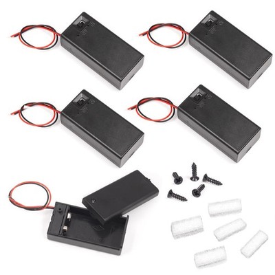 5 Pcs 9V Battery Holder Case with On/Off Switch Widely Used In Experiments
