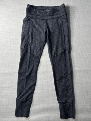 Athleta Women s Excursion Tight Gray Size M Ribbed Knee Ankle Stretch Active
