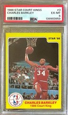 1986 Star Court Kings #3 Charles Barkley PSA 6 EX-MT HoF Rookie Card 76ers. rookie card picture