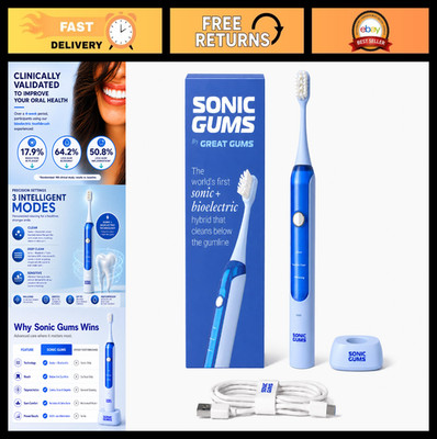 Electric Toothbrush for Sensitive Gums - Sonic Plaque Removal, Gum Disease & Gin