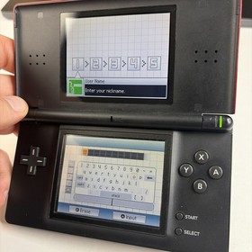 Nintendo DS Lite Red Black Handheld Console US Model w/ Charger Tested