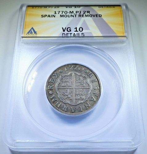 1770 Spanish Silver 2 Reales Genuine 1700's US Colonial Pirate Treasure 2R Coin