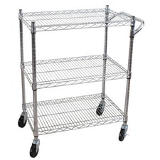 Oceanstar 3-Tier Heavy Duty Utility Cart, Chrome