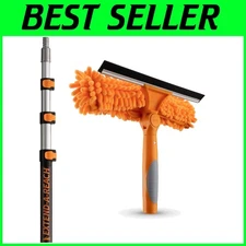 Telescopic Squeegee & Scrubber - Indoor Outdoor Cleaning