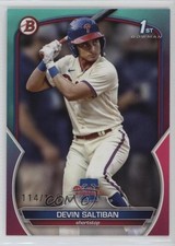 2023 Bowman Draft Aqua & Pink Gradient 114/199 Devin Saltiban #BD-2 0w27