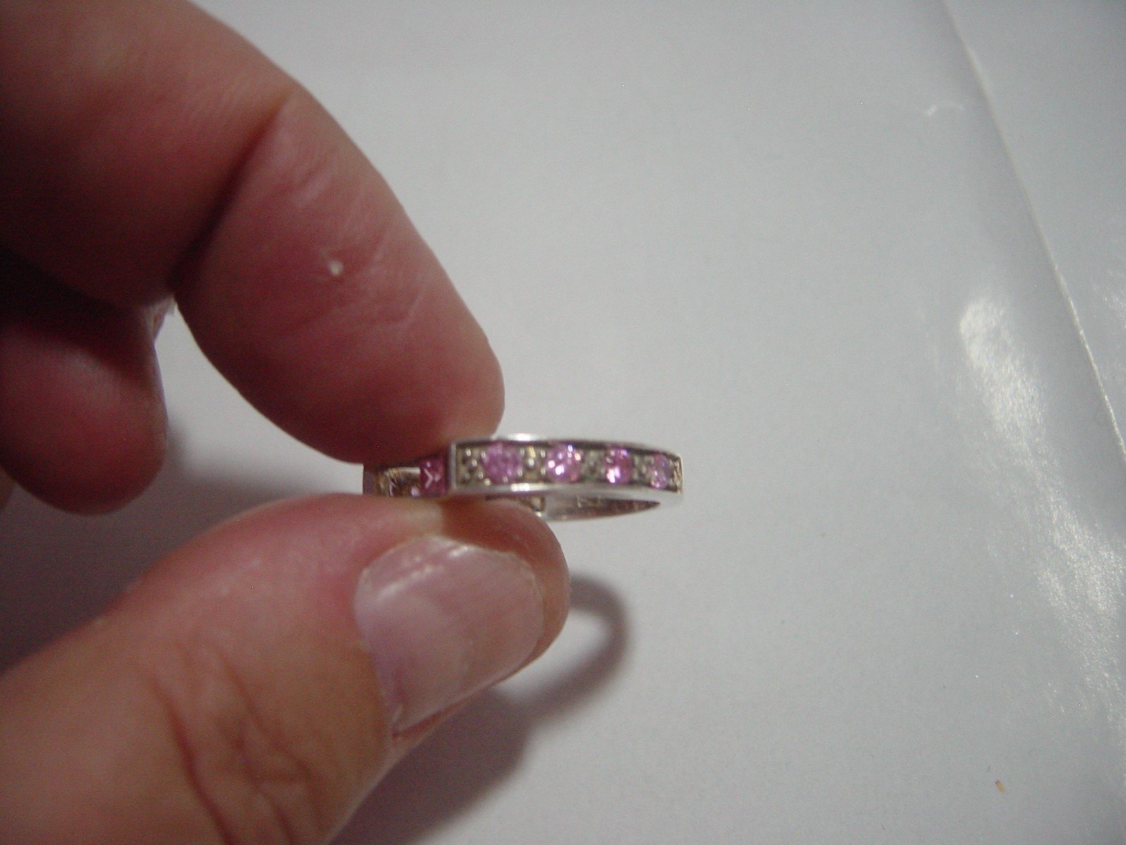 VINTAGE SOLID SILVER RING-UNUSUAL DESIGN-SPARKLIN… - image 4