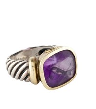 David Yurman Amethyst Noblesse Cocktail Ring size 5.75 in Good Condition