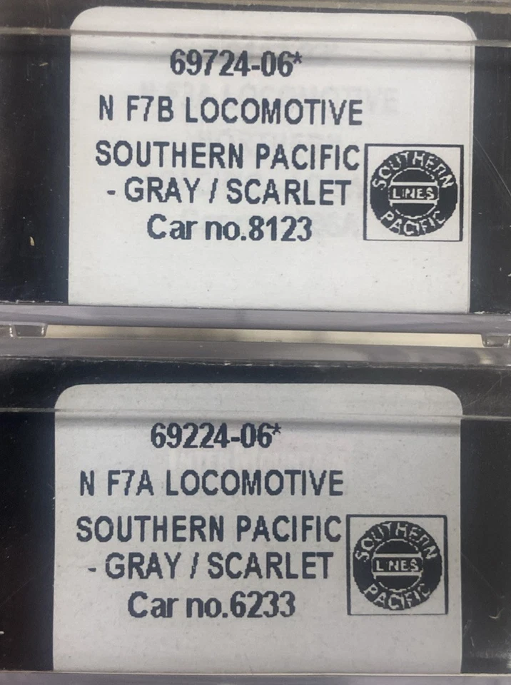 InterMountain N scale Southern Pacific F7 A/B DCC Equipped SP Scarlett / Gray - Image 2 of 2