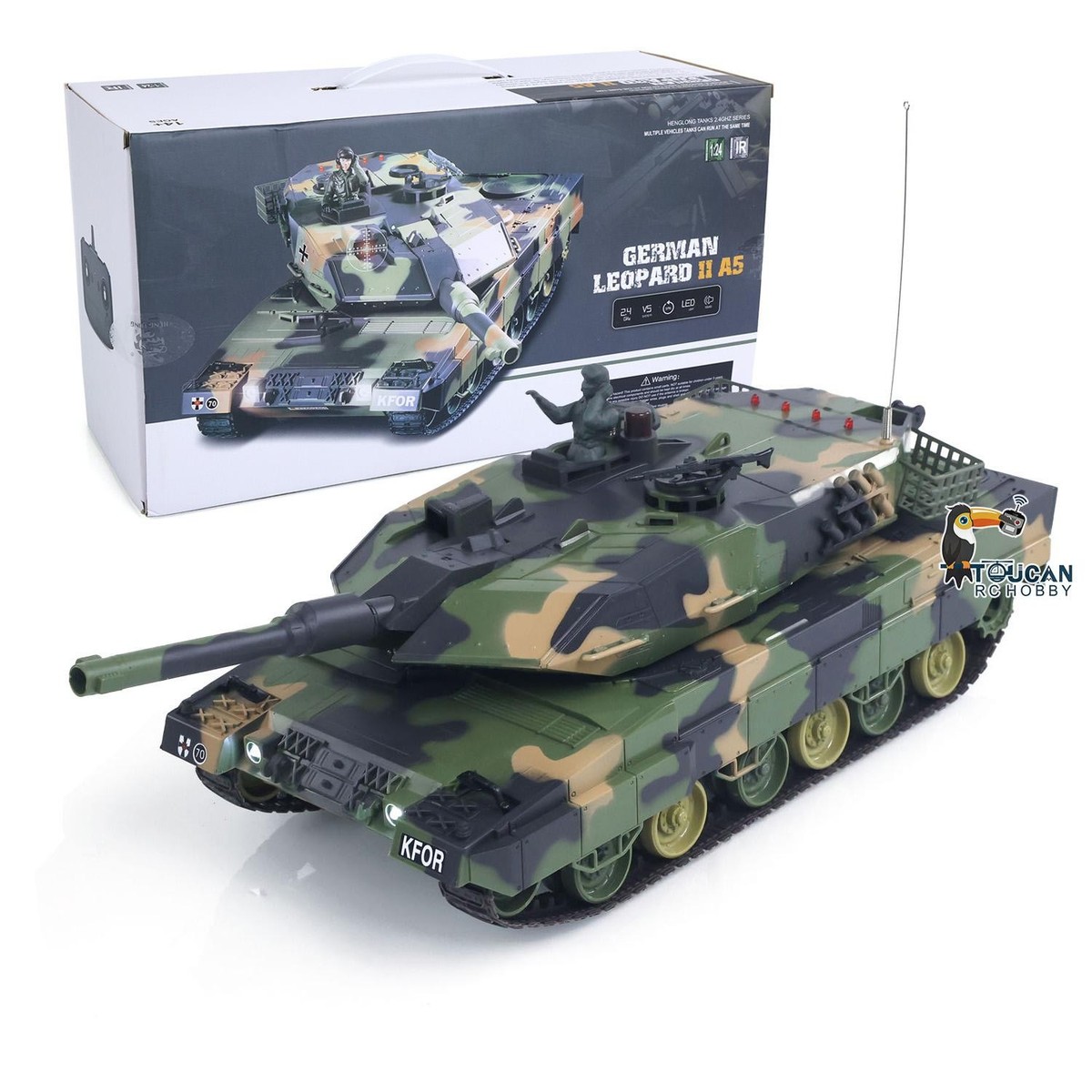HengLong 1/24 Leopard 2 A5 RC Tank 3809 2.4GHz Remote Control BB