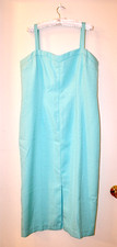 NWT Ann Taylor Women's Aqua Blue Textured Sleeveless Midi Sheath Dress sz 12