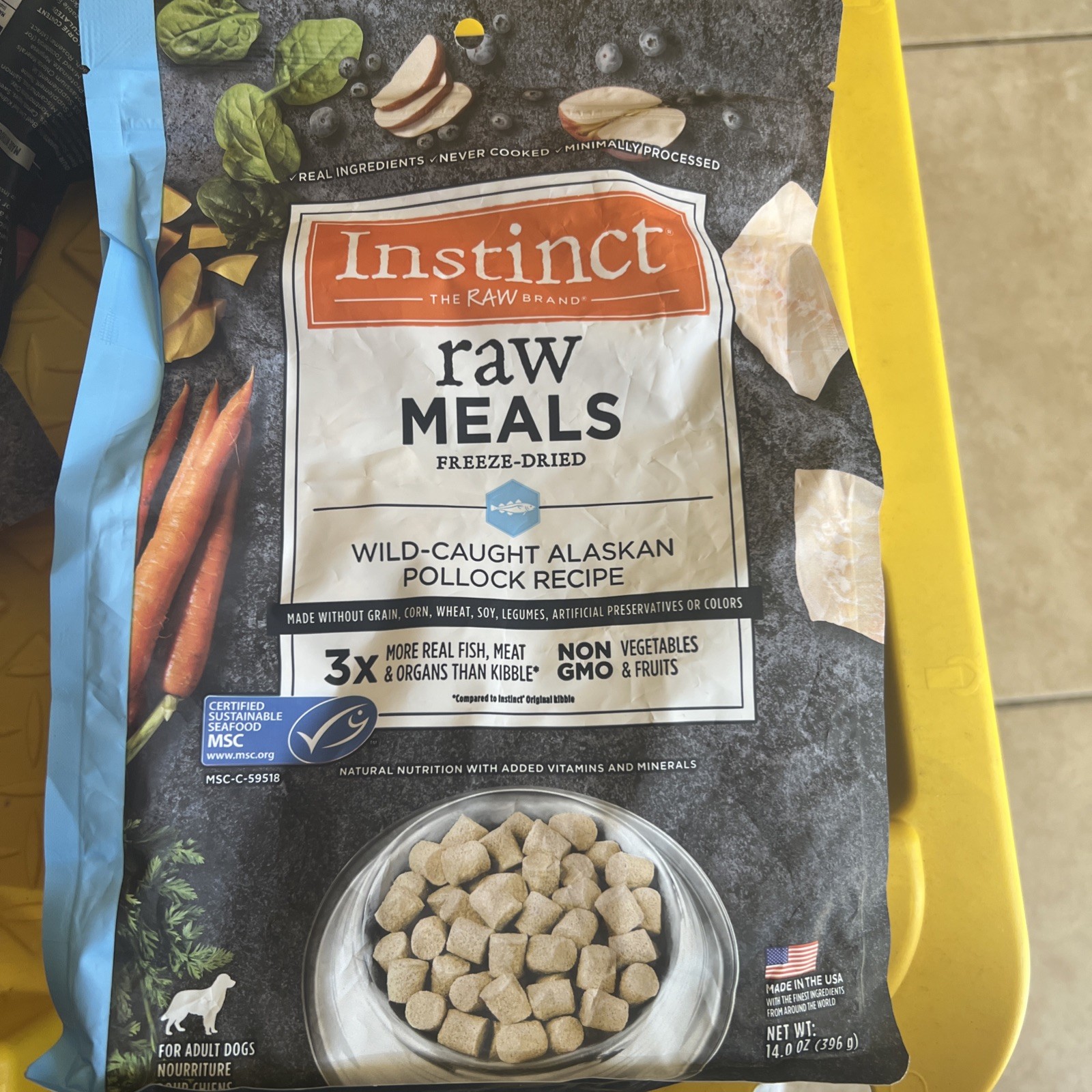Instinct Raw Meals Wild Caught Alaskan Pollock Recipe 14oz