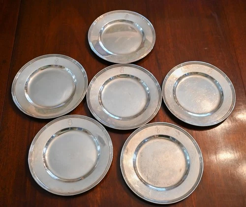 International Silver Co Sterling Lord Saybrook Bread Plates - Set of 6 - SB Mono
