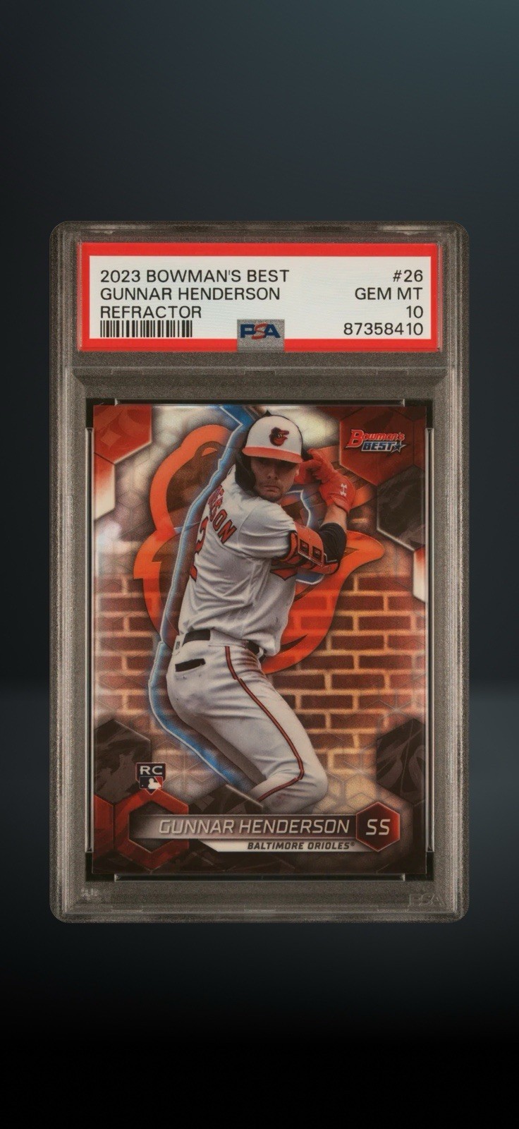 Topps 2023 Bowman's Best Gunnar Henderson RC #26 Refractor Orioles PSA 10