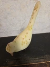 Vintage Hand Painted Fenton Custard Glass Bird Figurine By C Shaffer