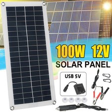 100W Solar Panel Set Trickle Battery Charger Kit 12V For Car Van Caravan Boat UK