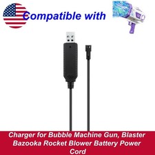 Charger for Bubble Machine Gun, Blaster Bazooka Rocket Blower Battery Power Cord