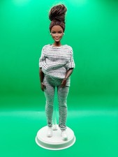 Hand-sewn Black  White Stripe Set For Barbie Doll  Curvy Doll 