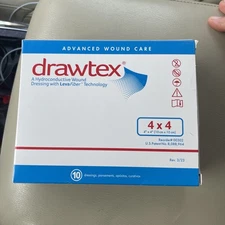 Box of (10) 00302 Drawtex Sterile Hydroconductive Wound Dressing Square 4 x 4"