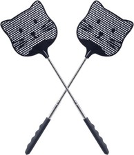Extendable Fly Swatter Telescopic Handle Heavy Duty Cat Shaped Indoor Outdoor
