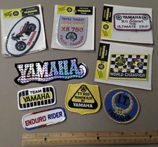 vtg 1970-1980s Yamaha Motorcycle Motocross racing patch NOS Prism decal lot