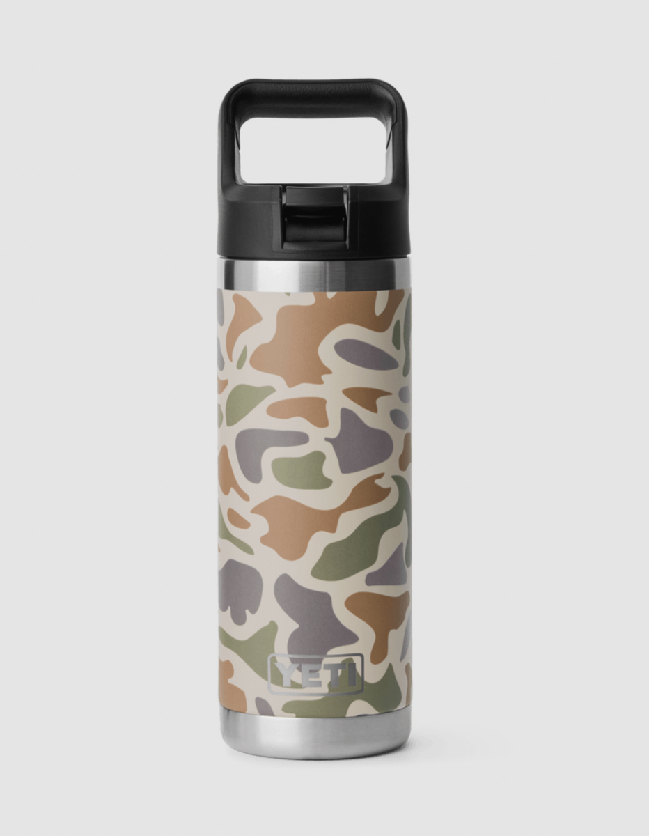 日本未発売 迷彩柄 YETI Rambler 18oz Bottle camo NEW YETI Rambler 18 oz Straw Water Bottle Tan Duck Camo Flip Straw